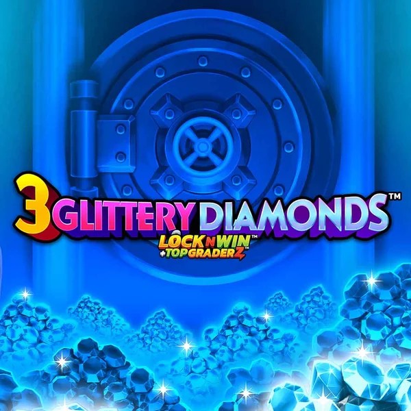 3 Glittery Diamonds slot visual from PearFiction Studios available on royals-tigers.com