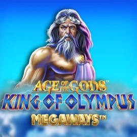 Slots logo of Age Of The Gods: King of Olympus Megaways from Origins at RoyalsTiger Casino