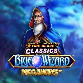 Fire Blaze Blue Wizard Megaways logo – Slots by Rarestone Gaming at RoyalsTiger Casino